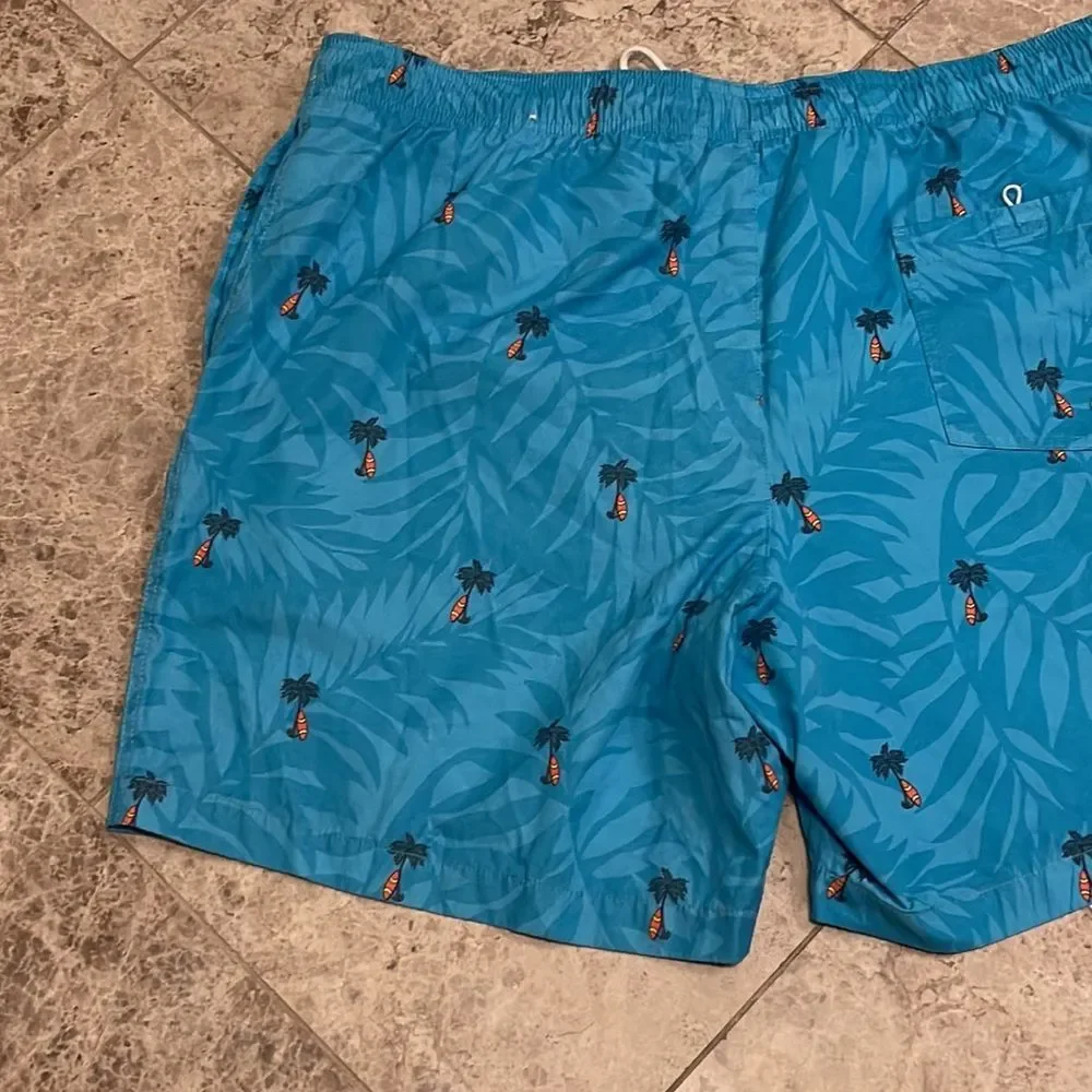 American Eagle AEO Palm Tree Swim Trunks Blue XL